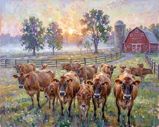 Farm House Art Jersey Cows 