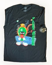 (XL) WB LOONEY TOONS MARVIN THE MARTIAN Vintage on Black T-shirt picture