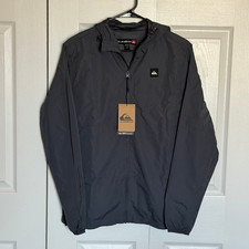 Quicksilver Dryflight Full Zip Windbreaker Jacket Mens Small (Gray) picture