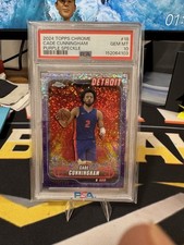 2024-25 Topps Chrome Cade Cunningham #18 Purple Speckle /299 PSA 10 Pistons picture