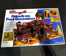 Aurora Attack on Fort Geronimo Playset 1971 Vintage w/ Box Map Figures picture
