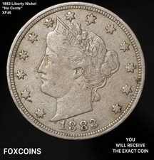 1883 NO CENTS Liberty V Nickel XF-  TOUGH DATE - FIRST YEAR OF ISSUE picture