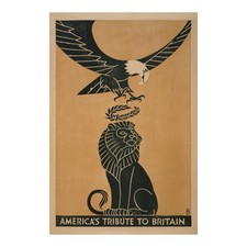 1918 America Tribute to Britain World War I Patriotic Poster WWI Propaganda picture