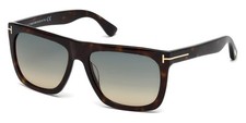 New Tom Ford Unisex Geometric Sunglasses FT0513 Morgan 52W Dark Havana/Blue 57mm picture