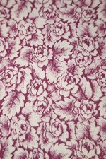 Vintage Peter Pan Calcio Fabric 7 Yd Cotton Dark Burgundy Floral picture