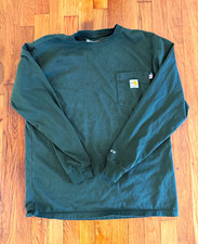 Carhartt FR Flame Resistant Loose Fit Men’s Green Long Sleeve Pocket Tee M picture