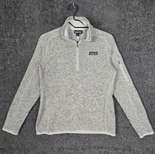 Patagonia Better Sweater Womens Medium Gray Heather 1/4 Zip Pullover Fleece Logo picture