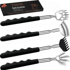 Yeipis 4Pcs Different Back Scratcher Extendable Back Massager Tool with Rubber H picture