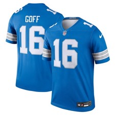 Nike Detroit Lions Jared Goff #16 Home Legend Player Blue Performance Top picture