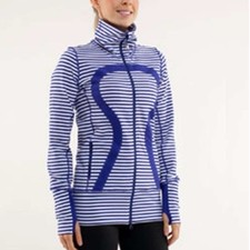 Lululemon In Stride Striped Zip Up Jacket 6 picture