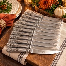 Temptations by Tara Old World 12pc Steak Knife Set 18/10 Stainless NEW picture