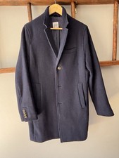 Gap Italian Wool Lanificio Nello Gori Topcoat Mens Small Navy Blue Overcoat picture