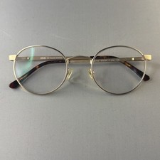 Ottoto Italian Original Vintage Gold Round Eyeglasses Frame 49-22-135 Tortoise picture