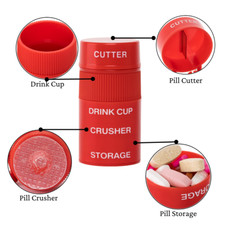 Pill Crusher Cutter and Grinder Combo with Drinking Cup Storage by easycare picture