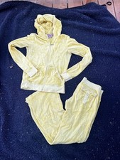 Juicy Couture Yellow Velour Tracksuit Set Hoodie and Pants picture