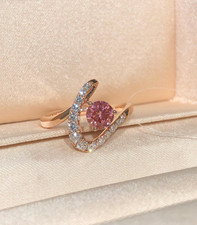 IGI 2.50Ct Round VS2 Lab Grown Pink Fancy Diamond Wedding Ring 14K Yellow Gold picture