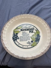 Royal China Blueberry Pie Recipe Plate Country Harvest Deep Dish Vintage 1983 US picture