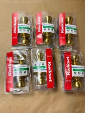 6x Lot Kwikset Tylo Polished Brass Passage Door Knob Hall / Closet 92001-513 picture