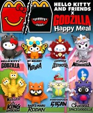 Hello Kitty And Godzilla McDonald's Collectible Full Set (8) picture