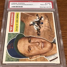 1956 TOPPS #165 RED SCHOENDIENST HOF GRAY BACK PSA 8 picture