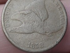 1858 Flying Eagle Penny One Cent- Small Letters, Fine Details picture