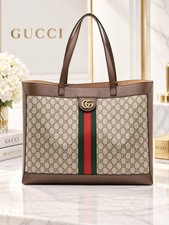 Authentic Gucci Ophidia GG Supreme Canvas Large Tote Bag Web Stripe Shoulder Bag picture