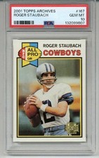 2001 TOPPS ARCHIVES #167 ROGER STAUBACH CARD DALLAS COWBOYS PSA 10 LOW POP RARE picture