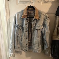 Late 60s boro-repair Lee Storm Rider 101 LJ Blue Denim Jacket Corduroy Collar picture