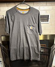 Carhartt Men's M Gray Cotton Jersey Pocket Logo Crew Neck Short Sleeve Tee picture