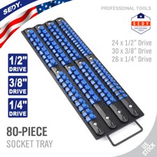 80 Socket Organizer Storage Rail Rack Holder Industrial ABS Mountable 1/4 3/81/2 picture