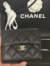 CHANEL Black Caviar Quilted Small Classic Flap Wallet Trifold  picture