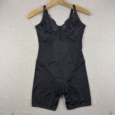 Maidenform Womens 36D Black Unlined Bra Full Body Smoothing Shaper Bodysuit 2045 picture