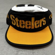Vintage Pittsburgh Steelers 1980s Painters Cap Hat Deadstock Cotton NFL Big Logo picture