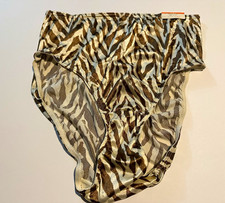 Cacique Sensual Curves Satin Hi-Cut Panties Zebra Animal Print 18/20 picture