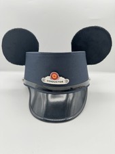 Disney Parks Mickey Mouse Ears Conductor Hat Red Car Trolley YOUTH Small/Medium picture