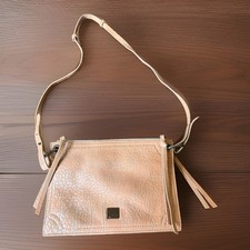 Kooba Genuine Leather Crossbody Bag Triple Zip Metallic Blush NWT 11x8x2 picture