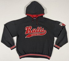 Vintage 90s Chicago Bulls x Starter Black Script Logo Hoodie - XL picture