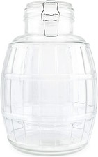 Gallon Glass Barrel Jar, Clamp-Top Barrel-Shaped Canister- Darware picture