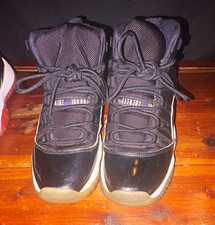 Jordan Air Jordan 11 Black Teens Mid Top Patent Leather Lace-Up Sneakers picture