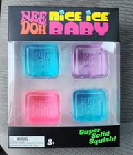 NeeDoh Nice Ice Baby 4 pack, Set of Four Nee Doh Mini Nice Cube Pink Blue Purple picture