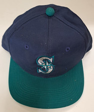 Vintage 90’s Seattle Mariners Baseball SnapBack Hat Outdoor Cap Navy Teal MLB picture