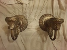 Vintage pair  faux Bronze Sconces NOS picture