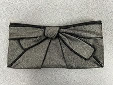 Kooba Black and Silver Clutch Purse with Bow NEW picture