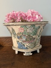 Antique 1890’s Chinese Famille Rose Jardiniere W/Stand picture