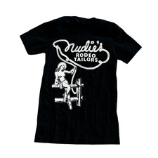 Nudies Rodeo Tailors Naked T-shirt black size Small Cowgirl Western Chainstitch picture