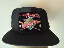 World Series Hat Vintage 1991 Atlanta Braves Black SnapBack New NWOT Old Stock picture