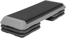 43'' Exercise Aerobic Step Platform Adjustable Fitness Stepper w/4 Risers Grey picture