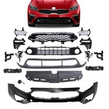 Complete Front Bumper Grille Set w/ Fog Lights For 2019 2020 2021 Kia Forte picture
