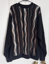 Vintage 90s Protege Collection Sweater XL 3D Knit Striped Made USA Coogi Style picture