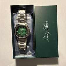 Lucky fours Caspian:  Green Dial Silver Stainless Steel Quartz Watch picture
